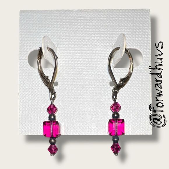 Bundle Sale 3 for $15 | Artisan Earrings – Pink Beads with Dark Spacers - Picture 4 of 7